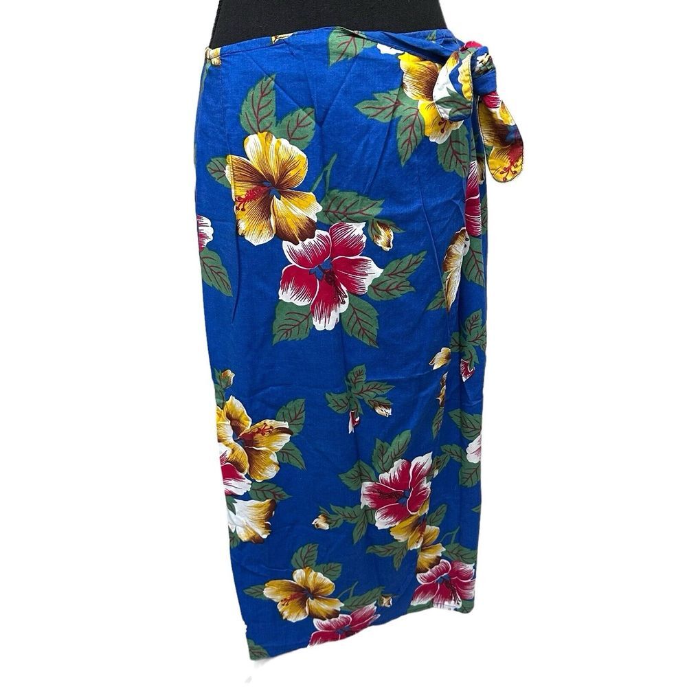 Vintage Pusser's‎ West Indies Tropical Floral Faux Wrap Skirt size Medium M
